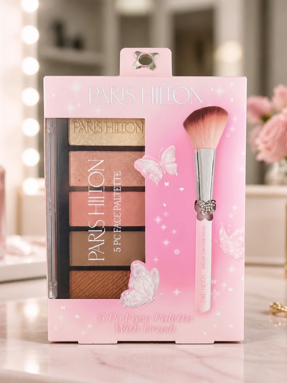 Paris Hilton 5-Pc Face Palette with Brush Makeup Gift Set New
